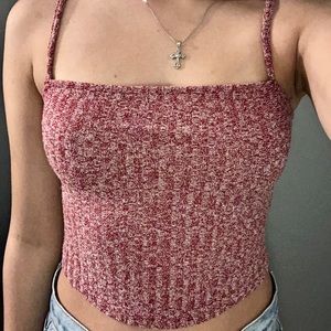 pink tank crop top